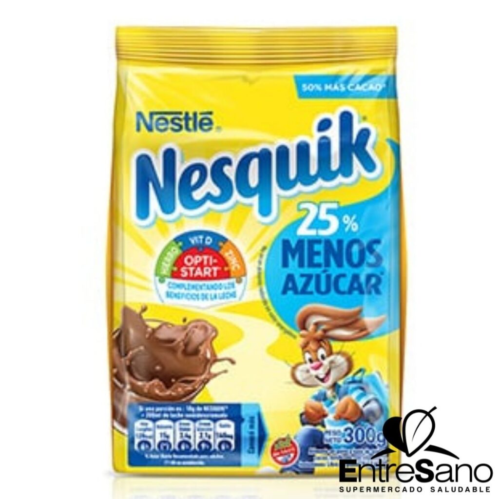 Cacao en polvo Nesquik REDUCIDO EN AZUCAR 300gr Nestlé Entresano