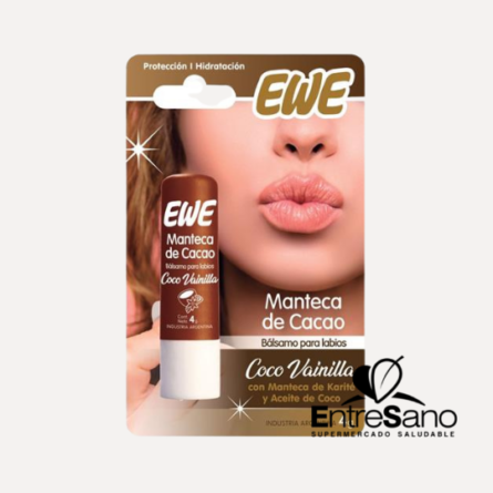Manteca de Cacao Coco Vainilla para Labios 4gr - Ewe