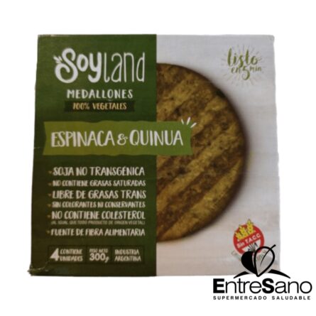 Medallón espinaca y quinua 300 Gr. - Soyland